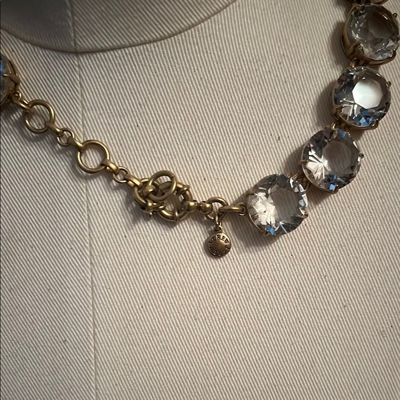 J. Crew Gold and Silver Choker Necklace with Sparkling Gemstones - Picture 2 of 3